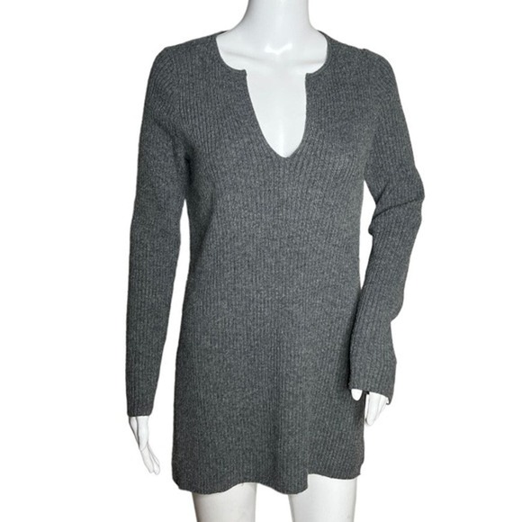 Anthropologie Ett twa Sweater‎ Womens XS Gray Amrita Ribbed Basic Minimalist - Picture 1 of 7